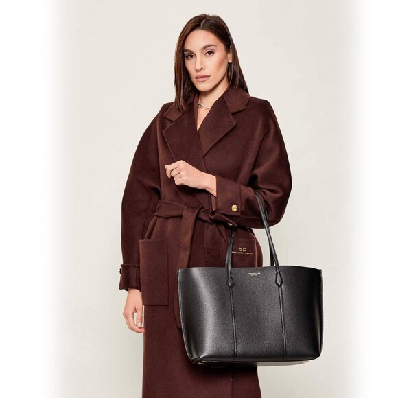 Tory Burch Perry Large Leather Tote – Black - Picture 6 of 10